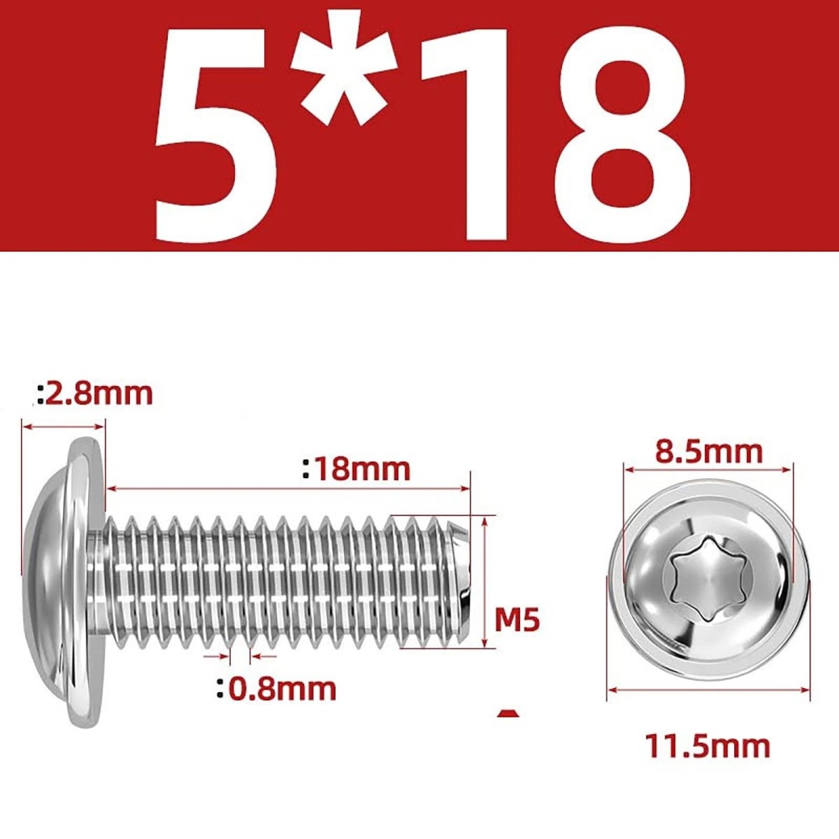 Torx Flanged Button Head Screws — 18 - 8 Stainless Steel, ISO 7380 - 2, M2 to M8 - HomeDIYer