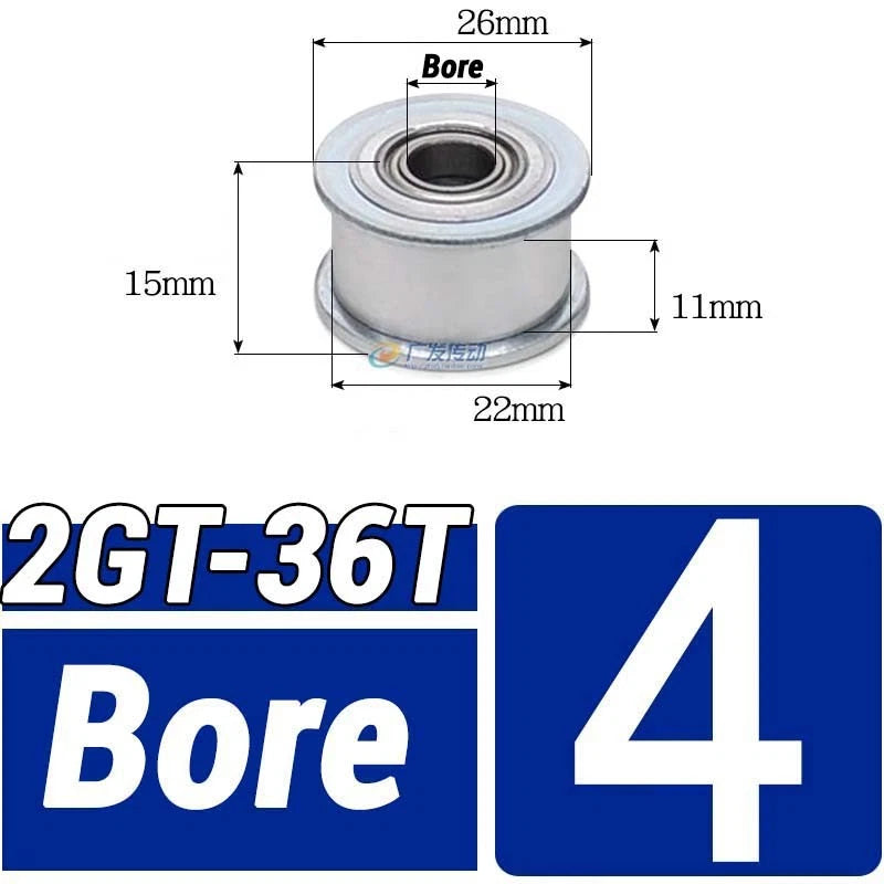 GT2 Timing Belt Pulley 16-100 Teeth 6-10mm Teeth Width Bore 3mm-25mm For 3D