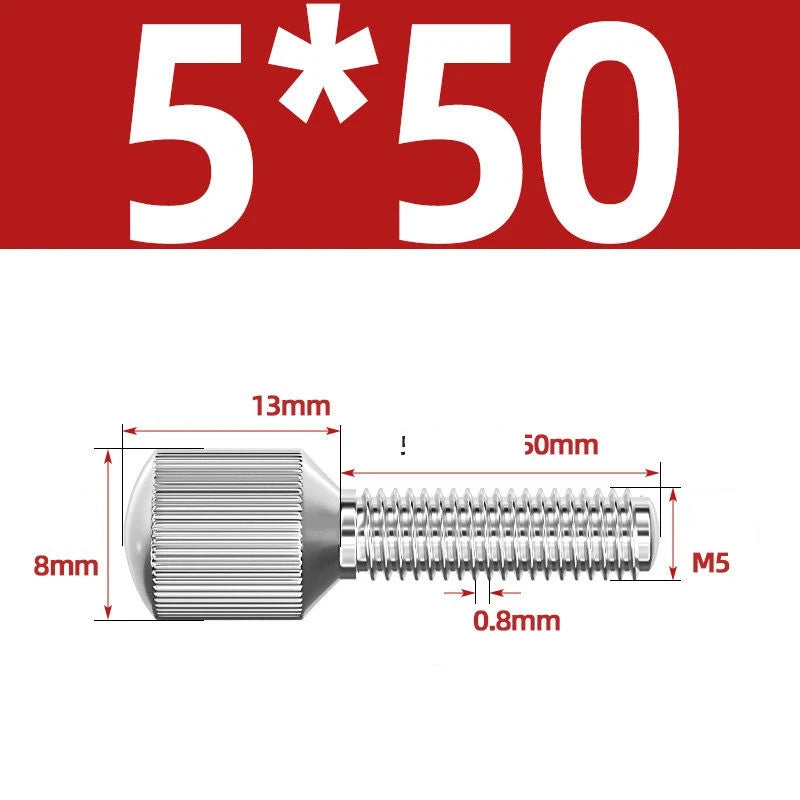 Knurled Thumb Screws – 304 Stainless Steel Small Head Thumbscrew Bolts M2–M8