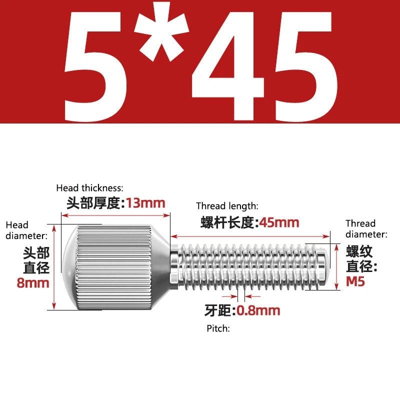 A2 Stainless Steel Knurled Thumb Screws – Small Head, Hand Tighten Fasteners (M2 to M8) - HomeDIYer