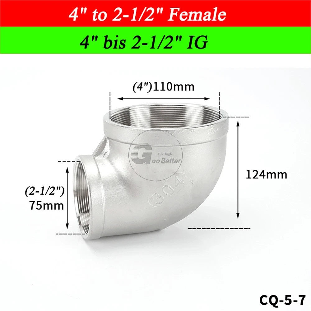 A2 Stainless Steel BSP Reducer Elbow Pipe Fittings | 1/8" to 4" Male Female
