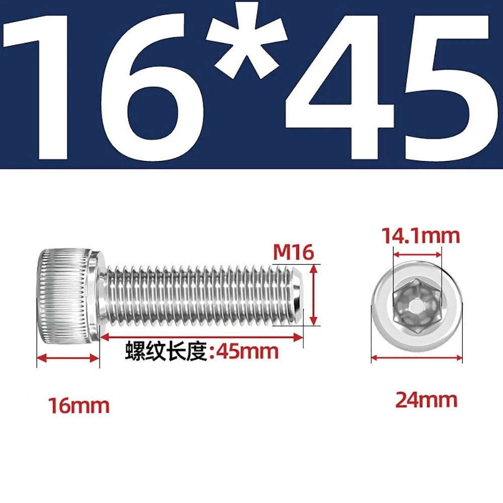 Socket Head Cap Screws – A2 Stainless Steel, M6 to M24, Hex Drive (DIN 912)
