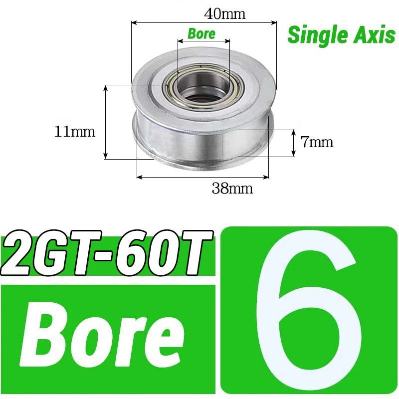 GT2 Timing Belt Pulley 16-100 Teeth 6-10mm Teeth Width Bore 3mm-25mm For 3D
