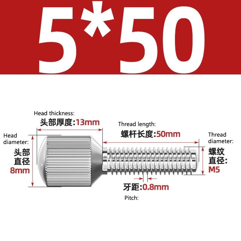 A2 Stainless Steel Knurled Thumb Screws – Small Head, Hand Tighten Fasteners (M2 to M8) - HomeDIYer