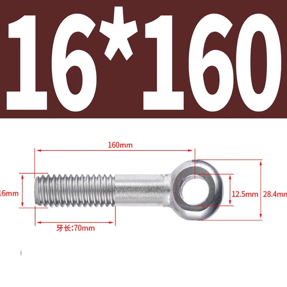 M5 - M24 A2 304 Stainless Steel Partially Threaded Forged Eye Bolts with Rings for Wire Rope & Hanging - HomeDIYer