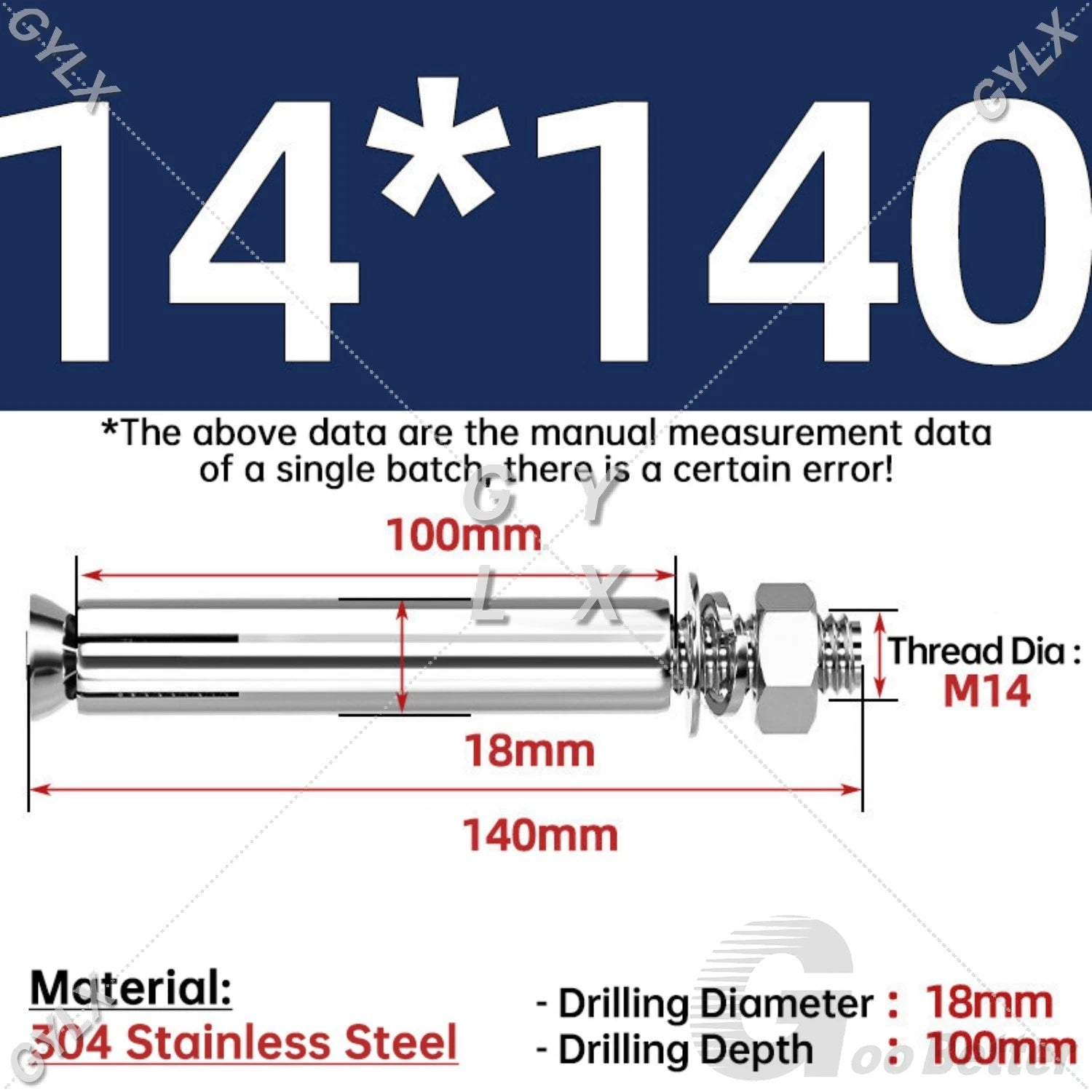 Concrete Expansion Bolts Wall Anchor Screws — M6 to M20 | Stainless Steel & Zinc Plated