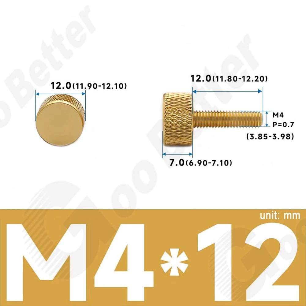 M3 M4 Knurled Thumb Screws – Aluminum Alloy Flat Head Hand Knob Bolts