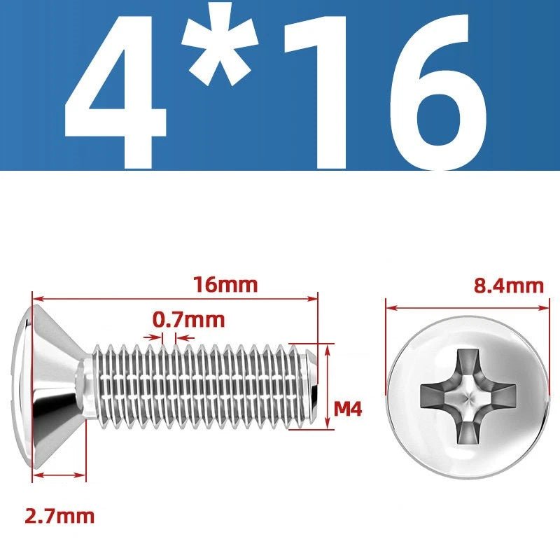 Phillips Oval Head Machine Screws Stainless Steel — M1.6 to M10, All Sizes - HomeDIYer