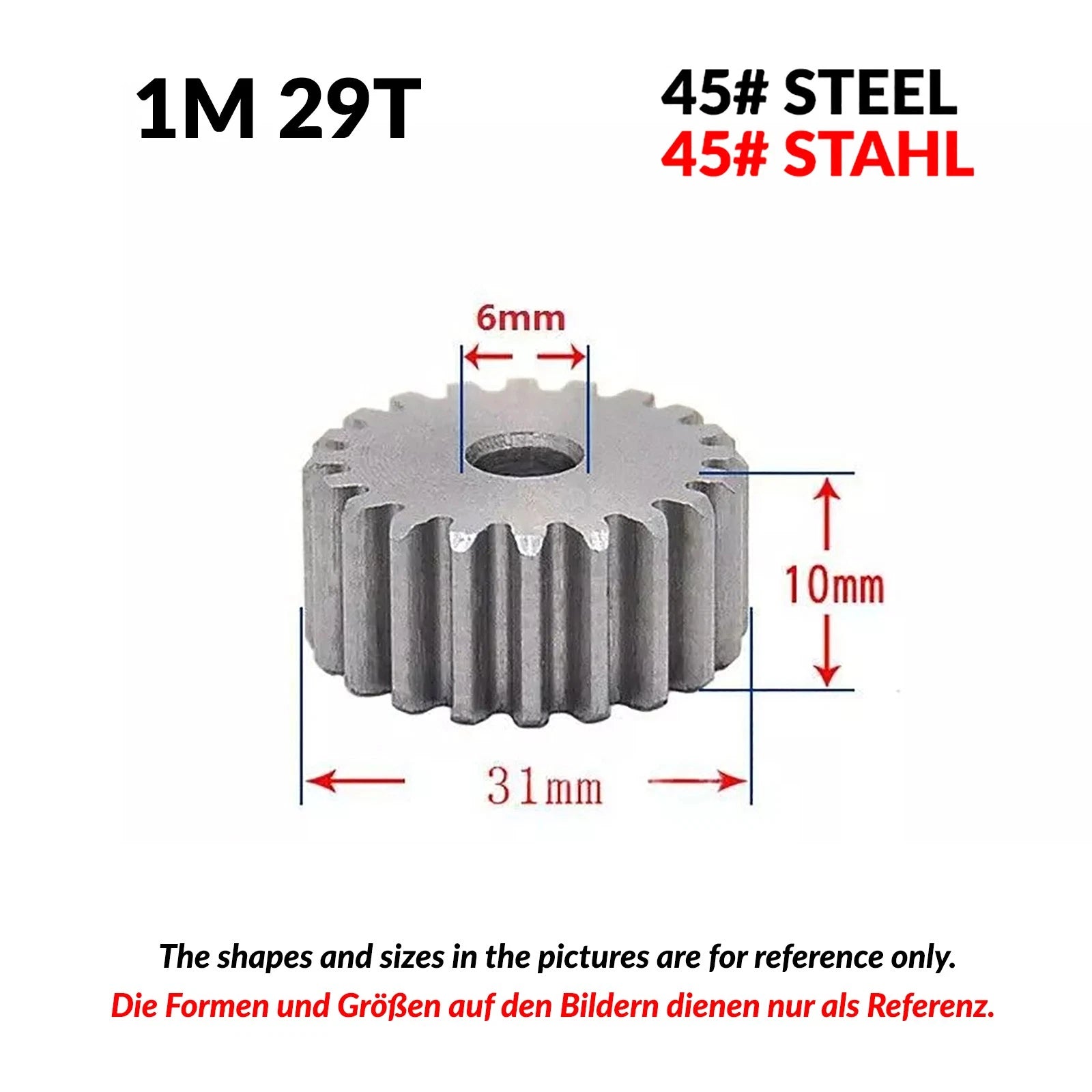 1/1.5/2 Mod 12T-150T Spur Gear 45# Steel Pinion Gear Thickn10-20mm Transmission