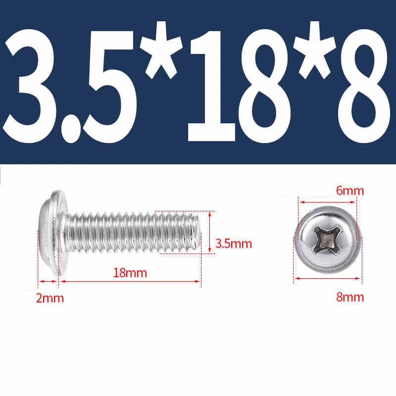 Phillips Flanged Pan Head Machine Screws M1.4 to M4 Multiple Lengths
