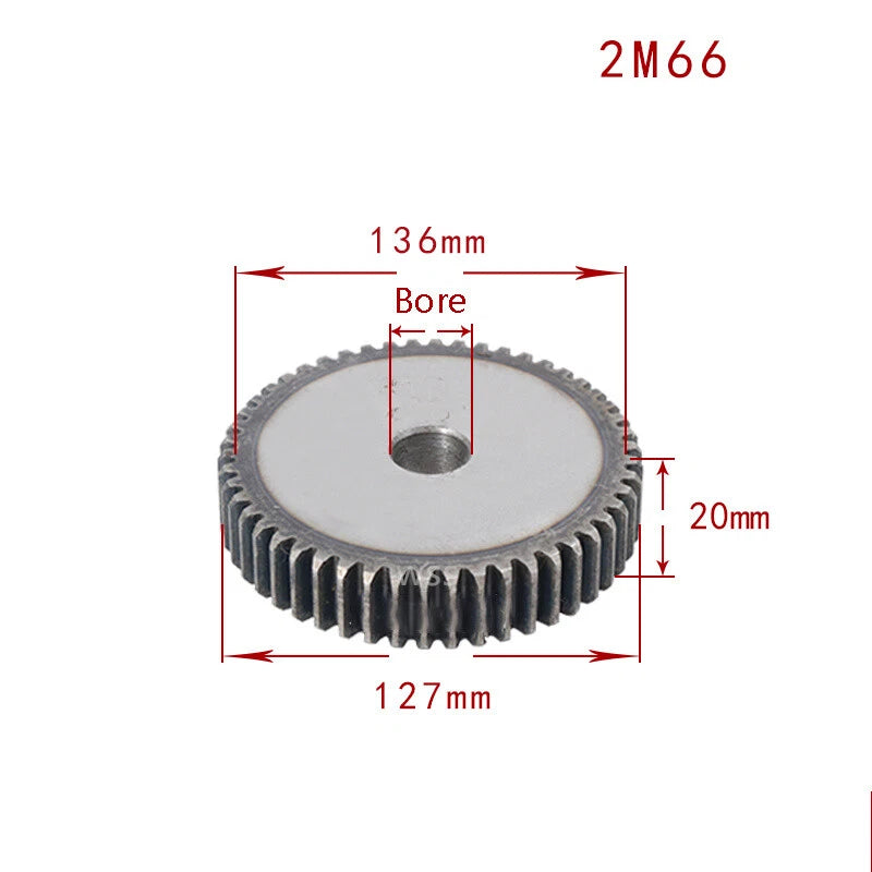 2 Mod 45# Steel Spur Gears Pinion Gear Thickness 20mm 12 - 95 Teeth For 3D CNC