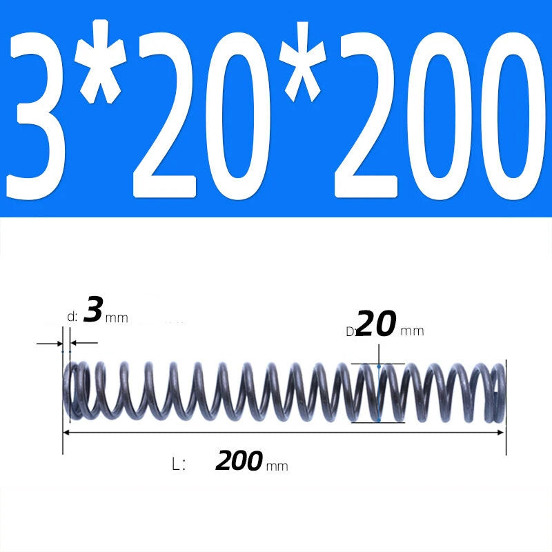 200mm Length Stainless Steel Compression Spring 2 - 4mm Pressure/ Coil Springs