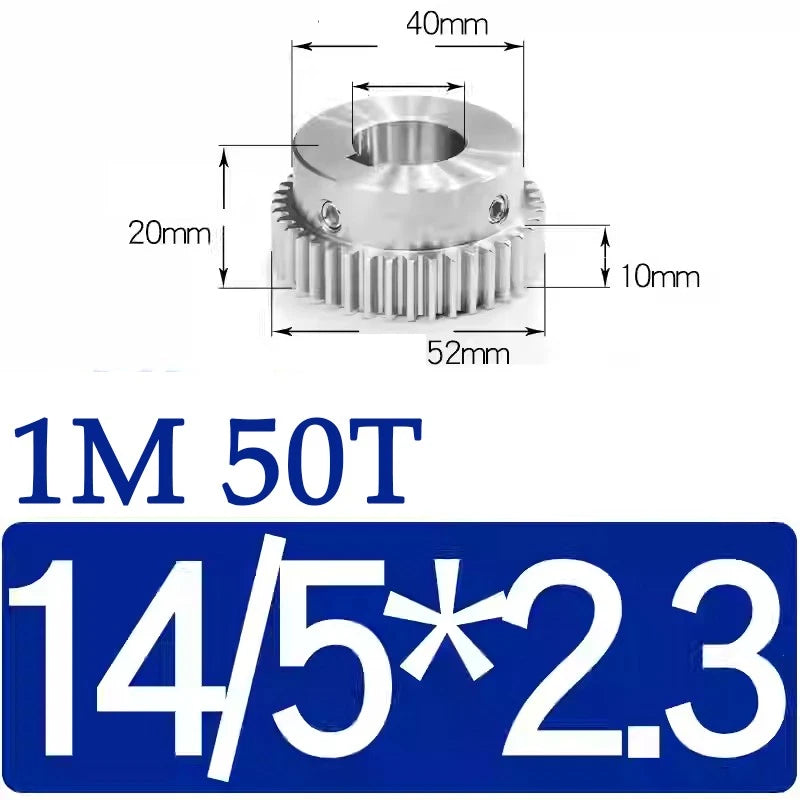 Spur Gears 1M Transmission Gear With Step Stainless Steel Motor Gear 32~50 Teeth