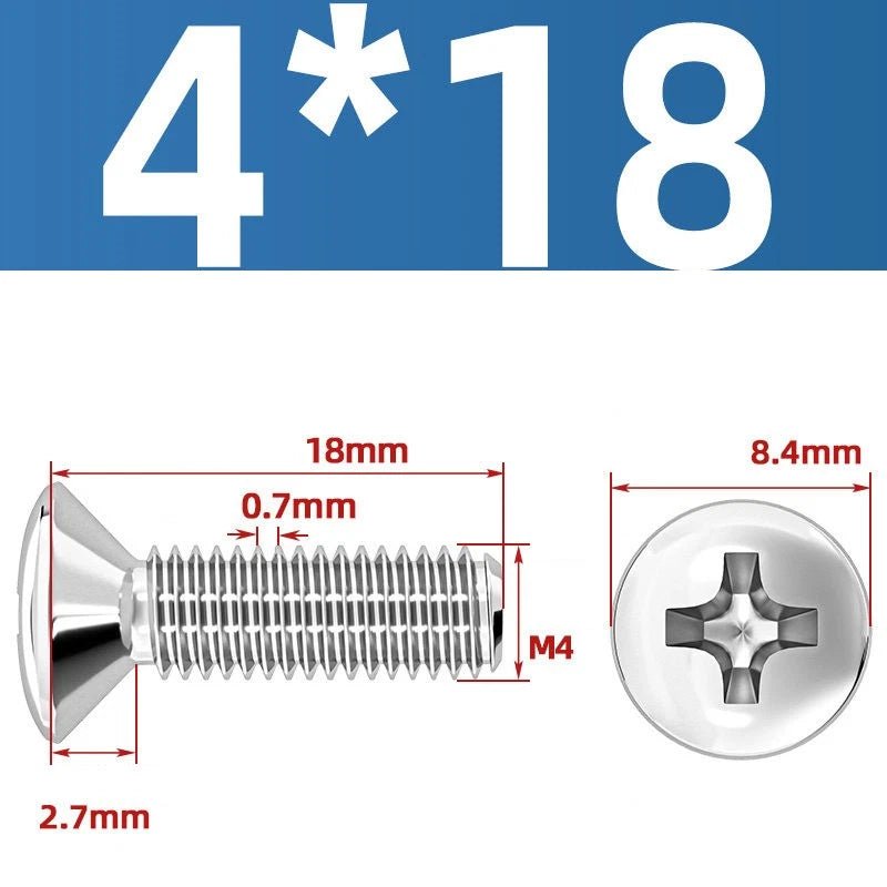 Phillips Oval Head Machine Screws Stainless Steel — M1.6 to M10, All Sizes - HomeDIYer