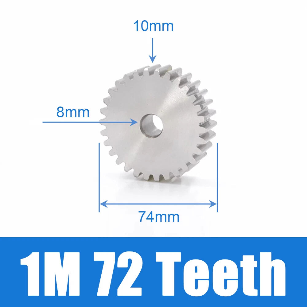 1/1.5/2 Mod 12~120 Teeth, Flat Gear Cylindrical Gear, Spur Gears Stainless Steel