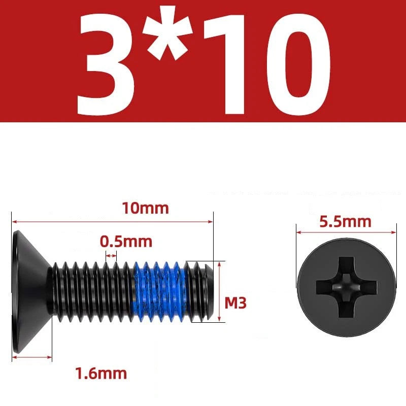 M1.2–M6 Phillips Flat Head Machine Screws | Carbon Steel | Black & Nickel Plated