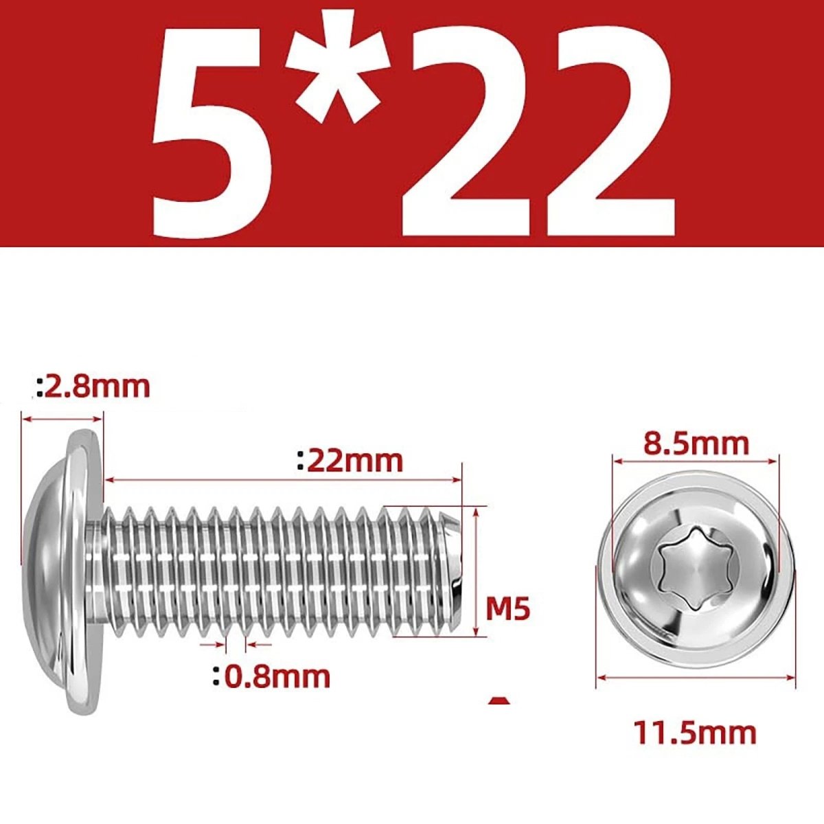 Torx Flanged Button Head Screws — 18 - 8 Stainless Steel, ISO 7380 - 2, M2 to M8 - HomeDIYer