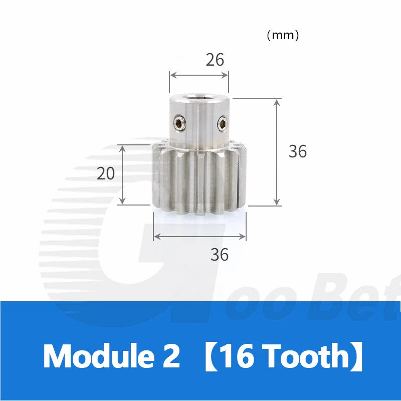 Mod 0.5 1 1.5 2 Precision Spur Gear Stainless Steel with Hub 12 Tooth - 60 Tooth