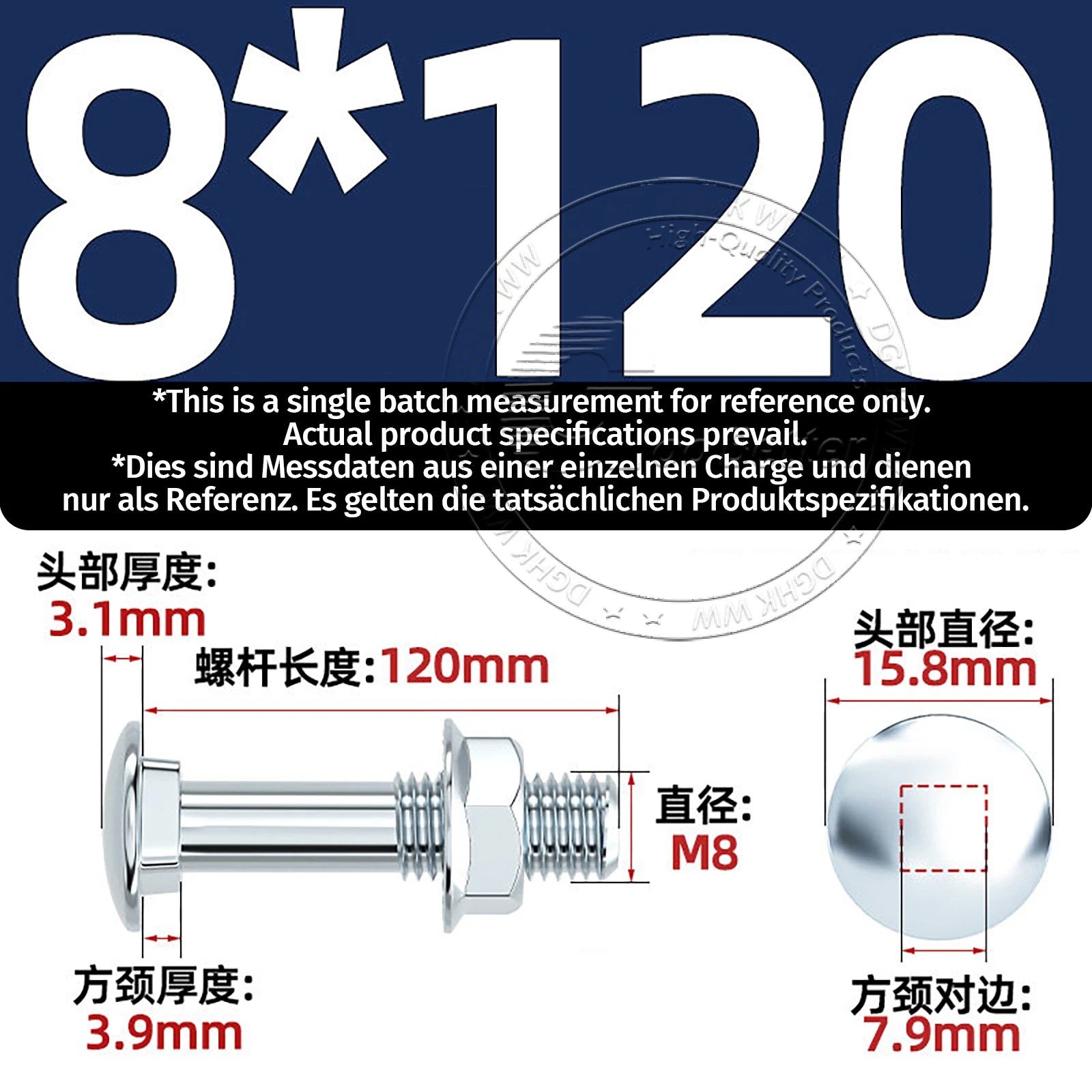 M4–M12 Cup Square Carriage Bolts with Hex Full Nuts | Zinc Plated | Sets of 2–50