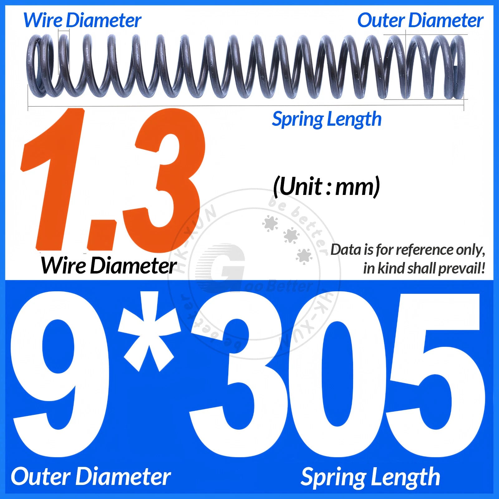 Length 305mm Compression Spring Pressure Springs OD 3-60mm Wire Dia 0.3mm-6.0mm