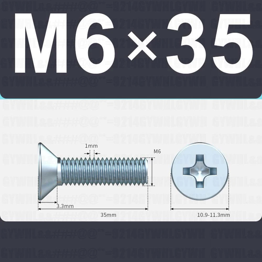 M3–M12 Zinc Plated Phillips Countersunk Machine Screws DIN 965 | Flat Head Bolts