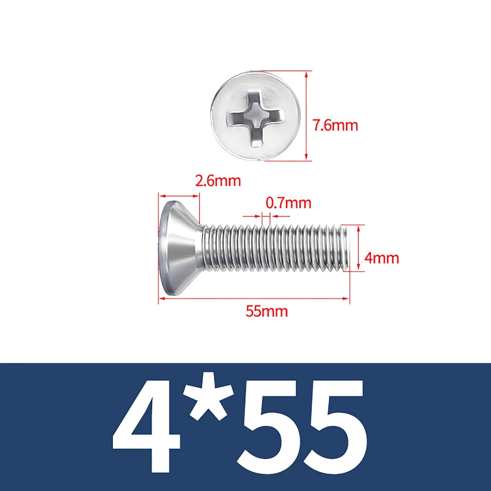 M3–M10 Phillips Countersunk Machine Screws – A2 Stainless Steel, Flat Head, Fully Threaded (3–100mm Overall Length)