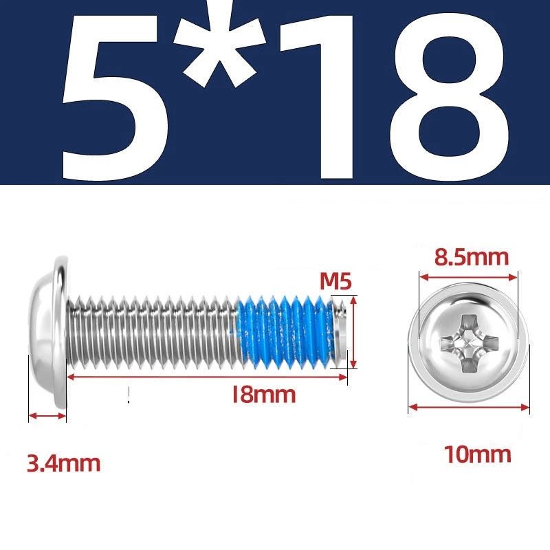 A2 Stainless Steel Phillips Flanged Button Head Machine Screws — M2 to M6, Built - In Washer Face - HomeDIYer