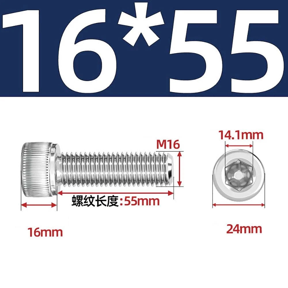 Socket Head Cap Screws – A2 Stainless Steel, M6 to M24, Hex Drive (DIN 912)