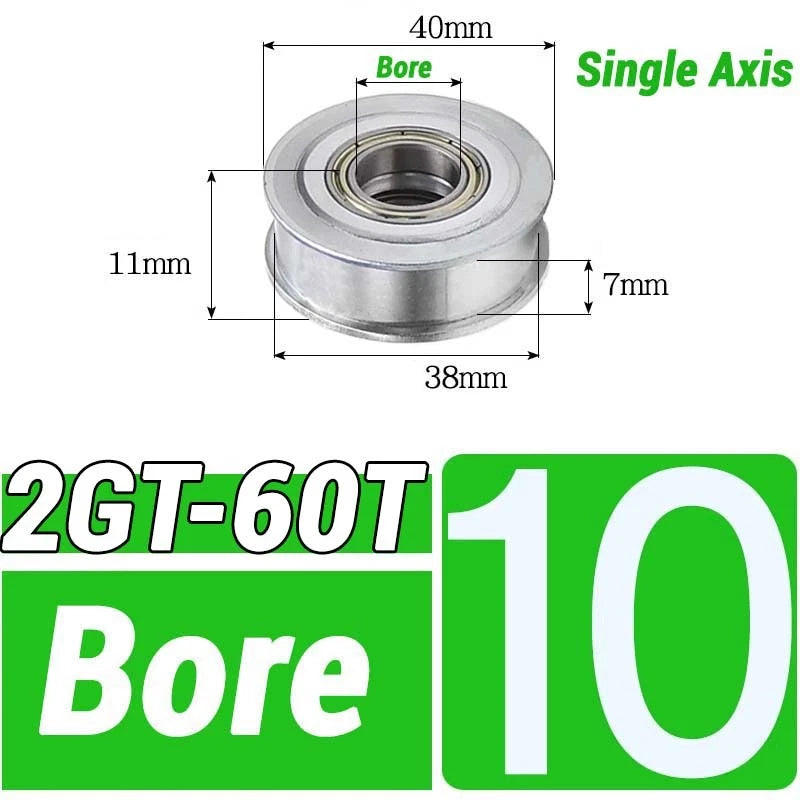 GT2 Timing Belt Pulley 16-100 Teeth 6-10mm Teeth Width Bore 3mm-25mm For 3D