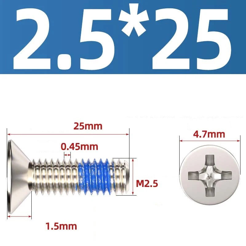M1.2–M6 Phillips Flat Head Machine Screws | Carbon Steel | Black & Nickel Plated
