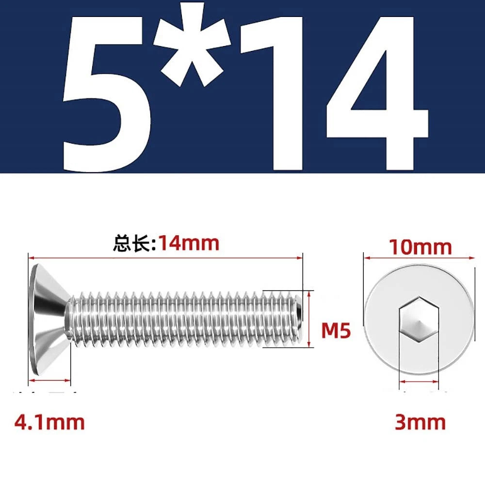 A4 Stainless Steel Countersunk Hex Socket Screws – Marine Grade, M2 to M16 (DIN 7991)