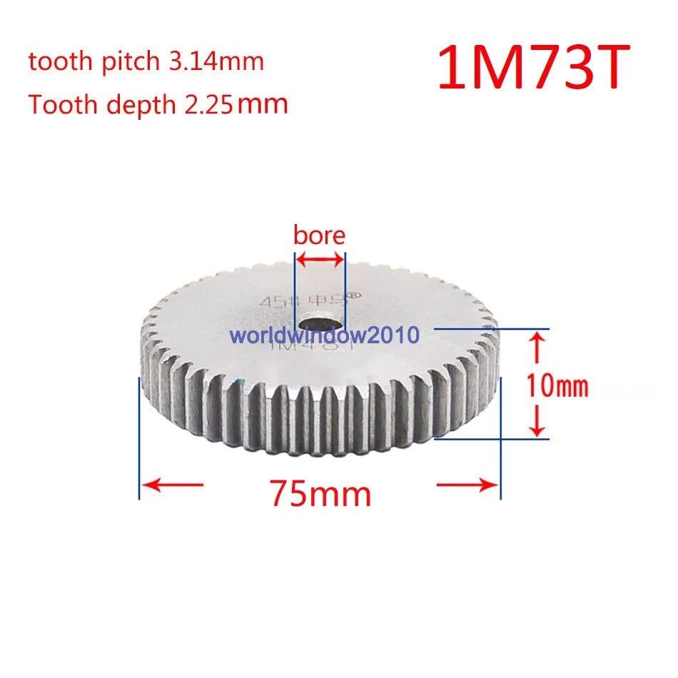 45# Steel Spur Gear 1M12T-1M100T Metal Mod 1 Pinion Gear 12-100 Tooth Moter Gear