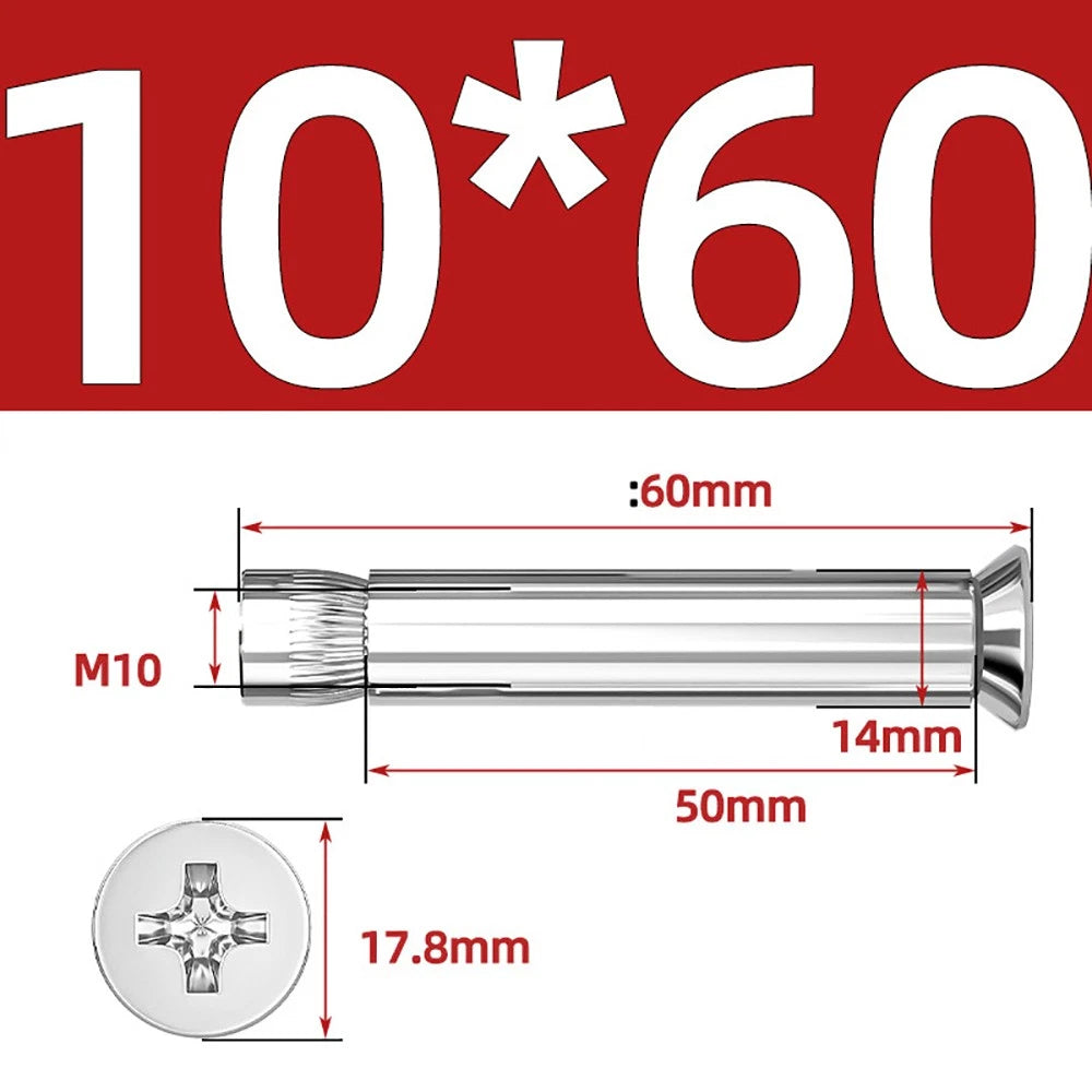 Sleeve Anchor Countersunk Phillips Expansion Bolts M6–M12 | 304/201 SS & Zinc