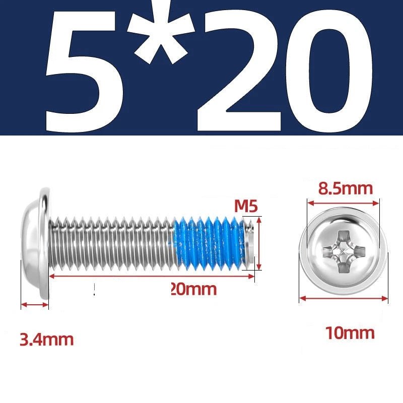 A2 Stainless Steel Phillips Flanged Button Head Machine Screws — M2 to M6, Built - In Washer Face - HomeDIYer