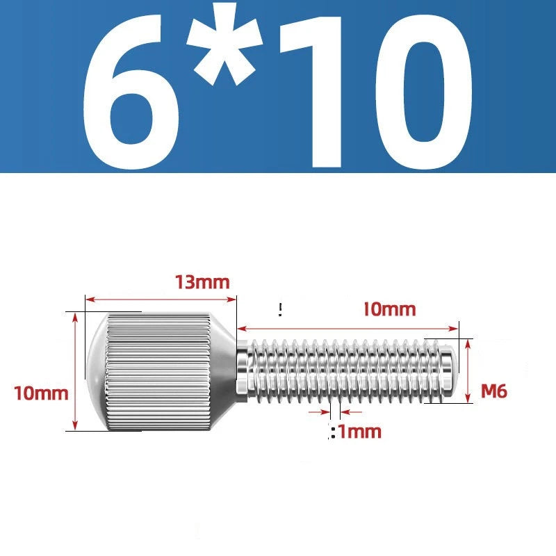 Knurled Thumb Screws – 304 Stainless Steel Small Head Thumbscrew Bolts M2–M8