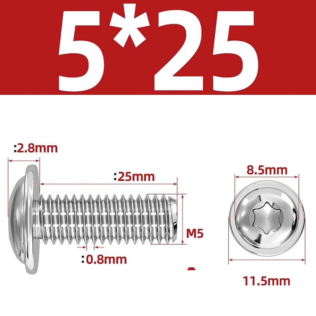Torx Flanged Button Head Screws — 18 - 8 Stainless Steel, ISO 7380 - 2, M2 to M8 - HomeDIYer