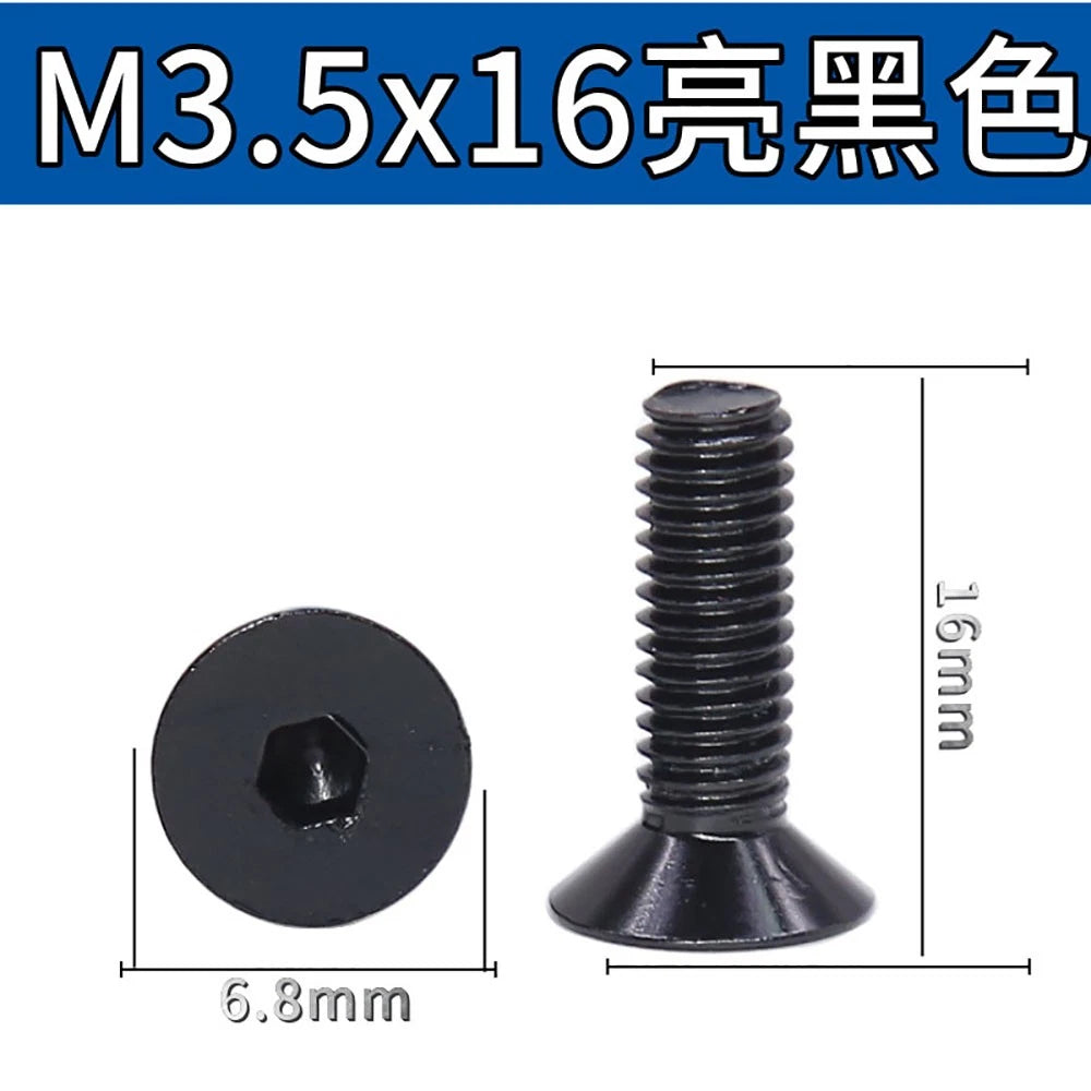 M3.5 / M4 Countersunk Hex Socket Screws — Anodized Aluminum Alloy, 10 Colors