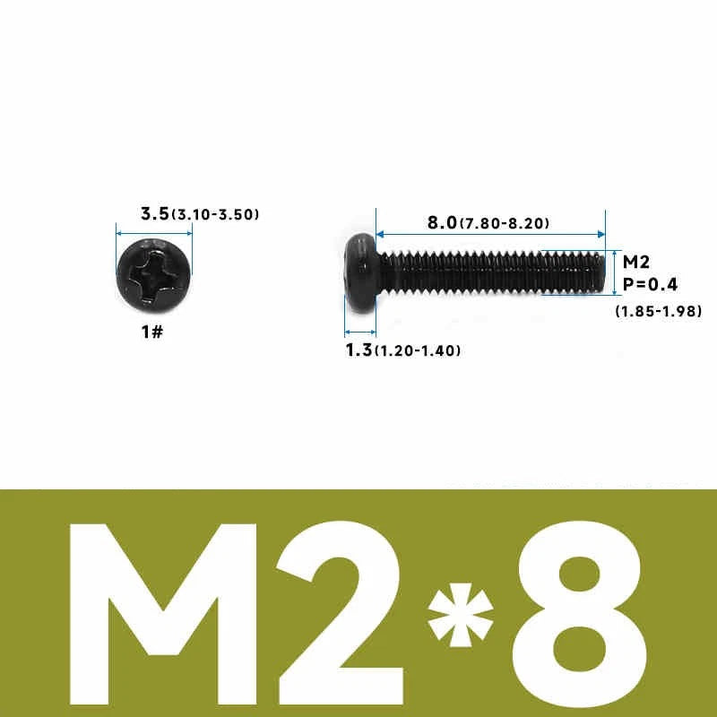 Phillips Pan Head Machine Screws – Carbon Steel M1 to M4, Multiple Lengths & Finishes