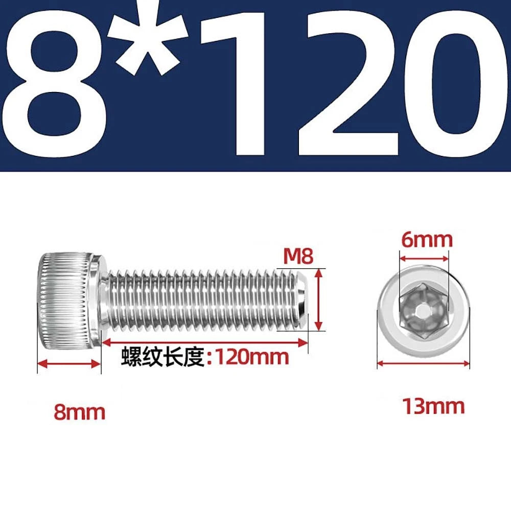 Socket Head Cap Screws – A2 Stainless Steel, M6 to M24, Hex Drive (DIN 912)