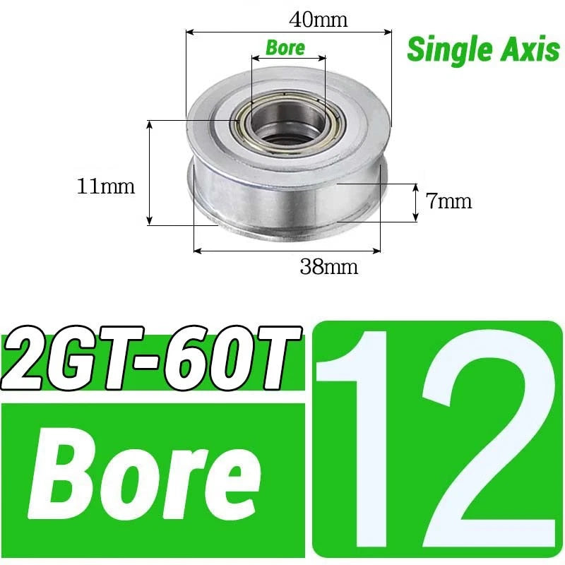 GT2 Timing Belt Pulley 16-100 Teeth 6-10mm Teeth Width Bore 3mm-25mm For 3D