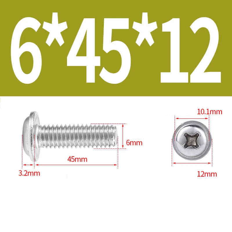 Phillips Flanged Pan Head Machine Screws – 304 / 316 Stainless Steel, Built‑in Washer (3–60mm Lengths)
