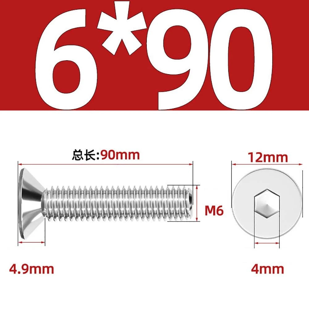 Countersunk Hex Socket Screws – A2 Stainless Steel, M2 to M16, DIN 7991, Fully Threaded