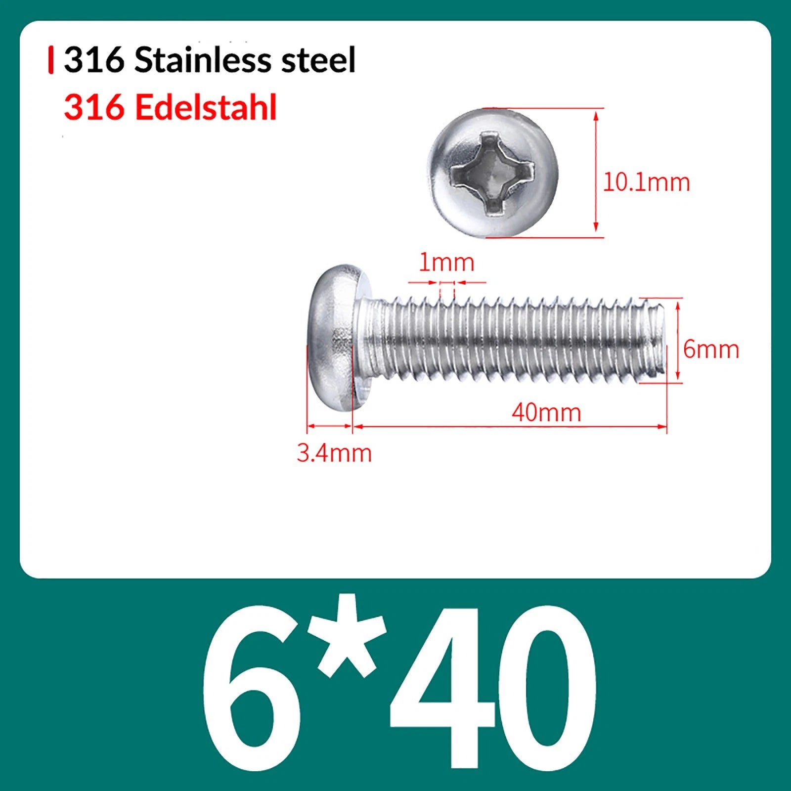 M2 M3 M4 M5 M6 M8 A4 Stainless Steel Phillips Pan Head Machine Screws – DIN 7985, Fully Threaded (4–80mm)
