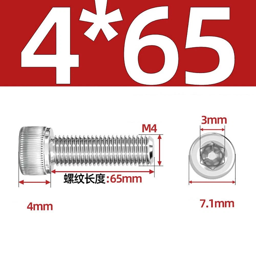 M3 M4 M5 Socket Head Cap Screws – A2 Stainless Steel, High Strength & Corrosion Resistant