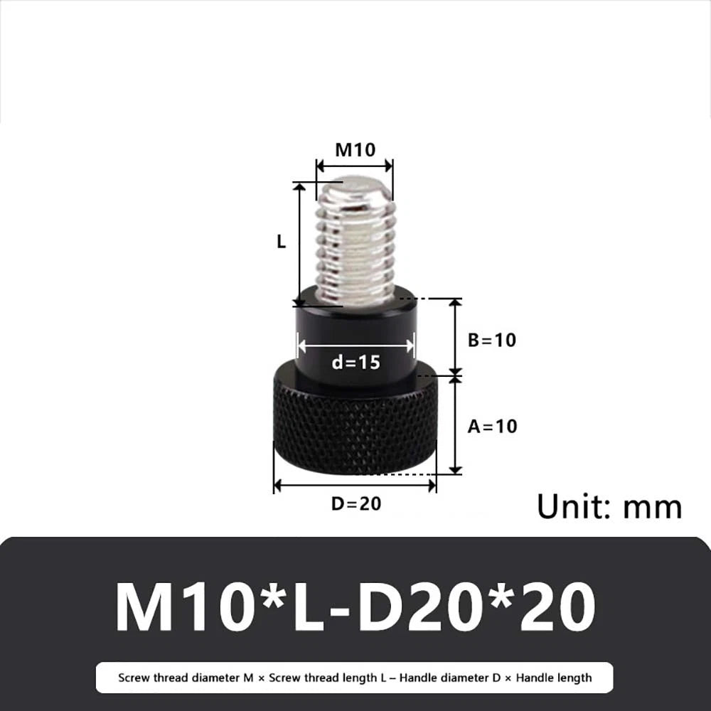 M6 M10 Knurled Thumb Screws Hand Grip Knob Bolt Stainless Steel & Aluminum Alloy