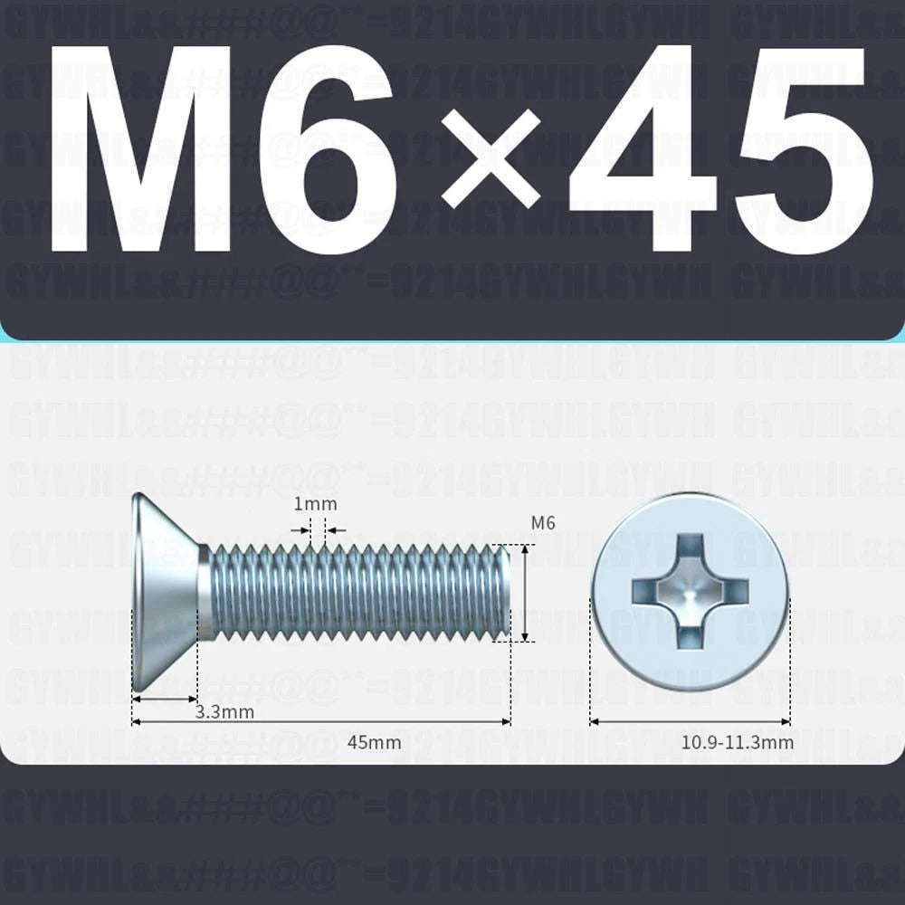 M3–M12 Zinc Plated Phillips Countersunk Machine Screws DIN 965 | Flat Head Bolts
