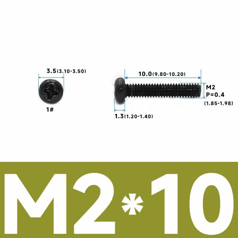 Phillips Pan Head Machine Screws – Carbon Steel M1 to M4, Multiple Lengths & Finishes