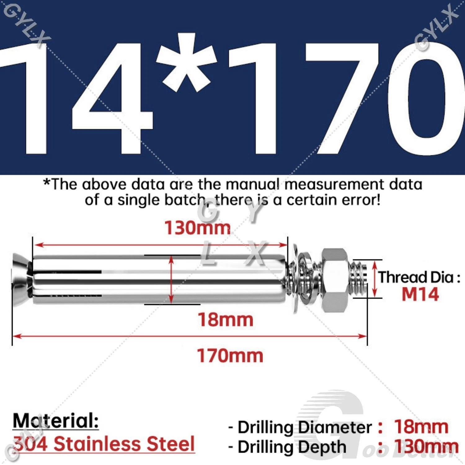 Concrete Expansion Bolts Wall Anchor Screws — M6 to M20 | Stainless Steel & Zinc Plated