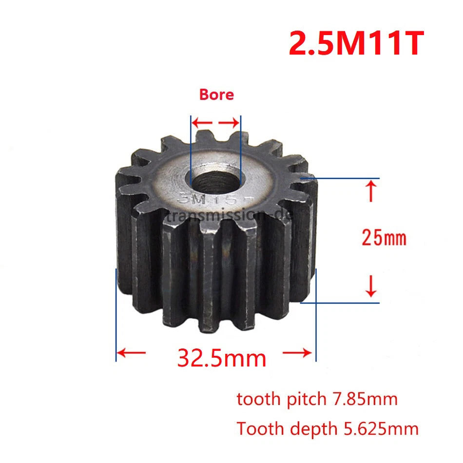 Mod 2/2.5/3/4/5 Spur Gear 10T-63T 45# Steel Pinion Gear Metal Gear Thick 20-40mm