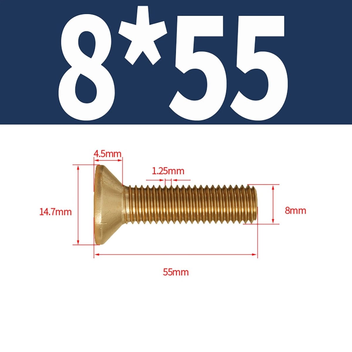 Brass Pozi Countersunk Machine Screws DIN 965 M2 - M8 Flat Head - HomeDIYer